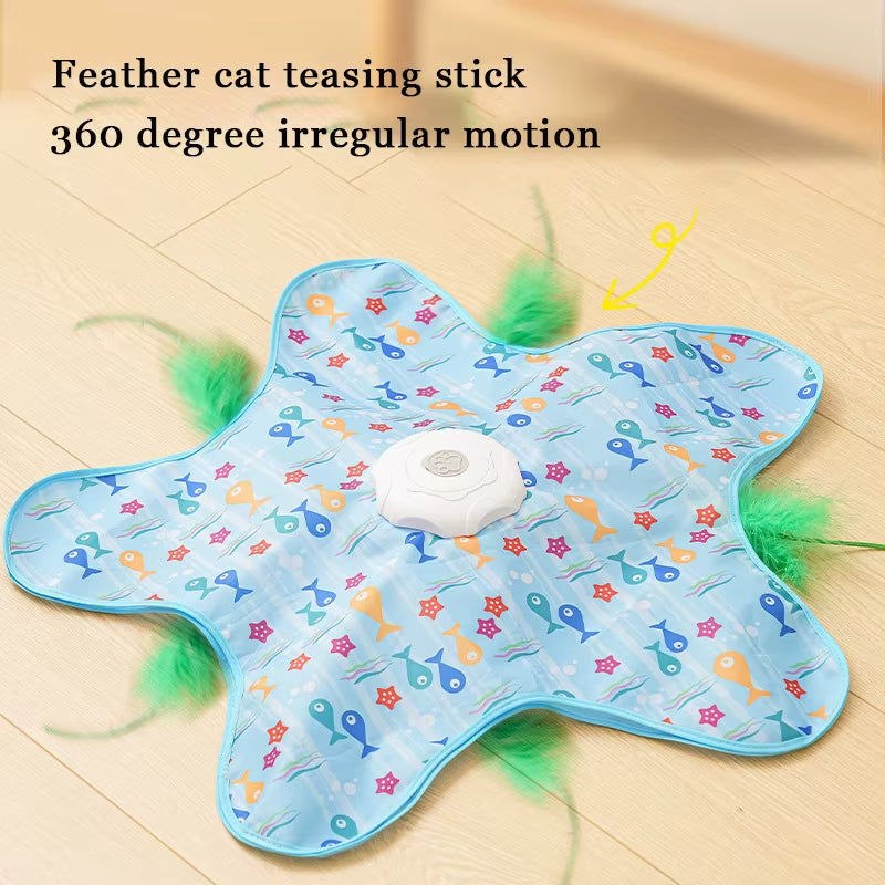 Electric Moving Feather Hideaway Cat Toy
